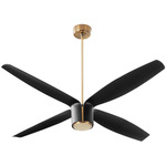 Samaran Ceiling Fan - Aged Brass / Black / Black