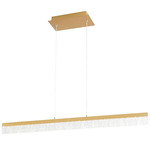 Landon Color-Select Linear Pendant - Aged Brass / Clear