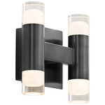 Alarum Bathroom Vanity Light - Black / Crystal