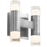 Alarum Bathroom Vanity Light - Satin Nickel / Crystal