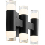 Alarum Bathroom Vanity Light - Black / Crystal