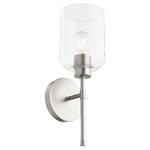 Tribute Wall Sconce - Satin Nickel / Clear