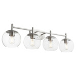 Lyon Bathroom Vanity Light - Satin Nickel / Clear