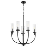 Ladin Chandelier - Textured Black / Clear