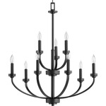 Reyes Candlelight Chandelier - Textured Black