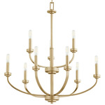 Reyes Candlelight Chandelier - Aged Brass