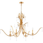 Majesty Ellipse Chandelier - Gold Leaf / Crystal