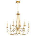 Brooks Bare Chandelier - Aged Brass