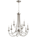 Brooks Bare Chandelier - Satin Nickel