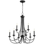 Brooks Bare Chandelier - Textured Black