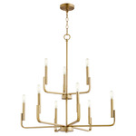 Tempo 2-Tier Chandelier - Aged Brass / Aged Brass