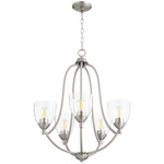 Barkley Chandelier - Satin Nickel / Clear Seeded