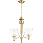 Rossington Chandelier - Aged Brass / Clear Seeded