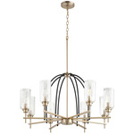 Espy Chandelier - Textured Black / Aged Brass / Clear
