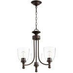 Rossington Chandelier - Oiled Bronze / Clear Seeded