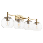 Lyon Bathroom Vanity Light - Aged Brass / Clear