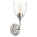 Rossington Swoop Wall Light - Satin Nickel / Clear Seeded
