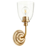 Rossington Swoop Wall Light - Aged Brass / Clear Seeded