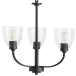 Reyes Chandelier - Textured Black / Clear Seedy