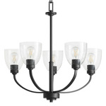 Reyes Chandelier - Textured Black / Clear Seedy