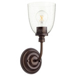 Rossington Swoop Wall Light - Oiled Bronze / Clear Seeded