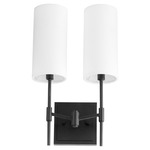 Hamilton 2-Light Wall Sconce - Matte Black / White
