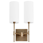 Hamilton 2-Light Wall Sconce - Gold / White