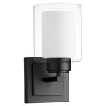 Fort Worth Clear Opal Wall Sconce - Matte Black / Clear/ Opal