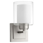 Fort Worth Clear Opal Wall Sconce - Satin Nickel / Clear/ Opal