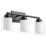 Fort Worth Clear Opal Bathroom Vanity Light - Matte Black / Clear/ Opal
