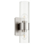 Fort Worth Soft Contemporary Wall Sconce - Satin Nickel / Clear