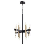 Luxe Chandelier - Textured Black / Aged Brass / Aged Brass