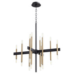 Luxe Chandelier - Textured Black / Aged Brass / Aged Brass