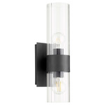 Fort Worth Soft Contemporary Wall Sconce - Black / Clear