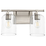 Tribute Bathroom Vanity Light - Satin Nickel / Clear