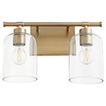 Tribute Bathroom Vanity Light - Aged Brass / Clear