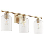 Tribute Bathroom Vanity Light - Aged Brass / Clear