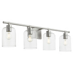 Tribute Bathroom Vanity Light - Satin Nickel / Clear