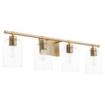 Tribute Bathroom Vanity Light - Aged Brass / Clear