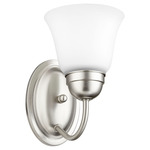 Fort Worth Traditional Wall Sconce - Satin Nickel / Satin Opal