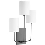 Harmony Triple Wall Sconce - Matte Black / White / White Linen