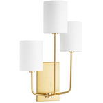 Harmony Triple Wall Sconce - Aged Brass / White / White Linen