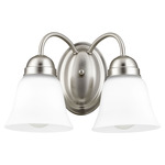 Fort Worth Traditional Bathroom Vanity Light - Satin Nickel / Satin Opal