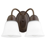 Fort Worth Traditional Bathroom Vanity Light - Oiled Bronze / Satin Opal