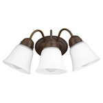 Fort Worth Traditional Bathroom Vanity Light - Oiled Bronze / Satin Opal