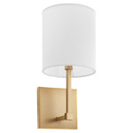 Bolero Wall Sconce - Aged Brass / White