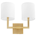 Bolero 2-Light Wall Sconce - Aged Brass / White
