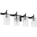 Fort Worth Modern Bathroom Vanity Light - Black / Clear Chiseled Glass