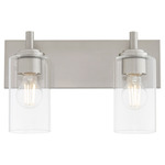 Fallstaff Bathroom Vanity Light - Satin Nickel / Clear