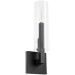 Harbin Wall Sconce - Textured Black / Clear